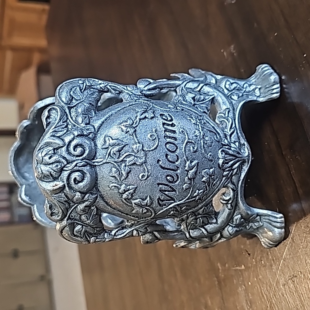Pewter Welcome Large Candle Jar Holder from 1997